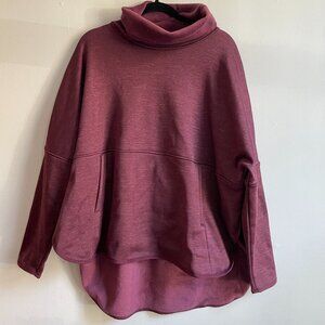 North Face Oversized Fleece-lined Women's Sweater, Cranberry